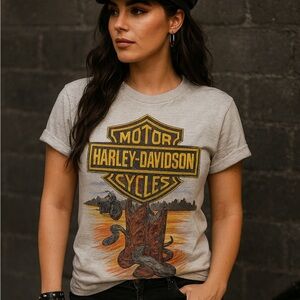 Harley-Davidson White Tee with Bold Graphic